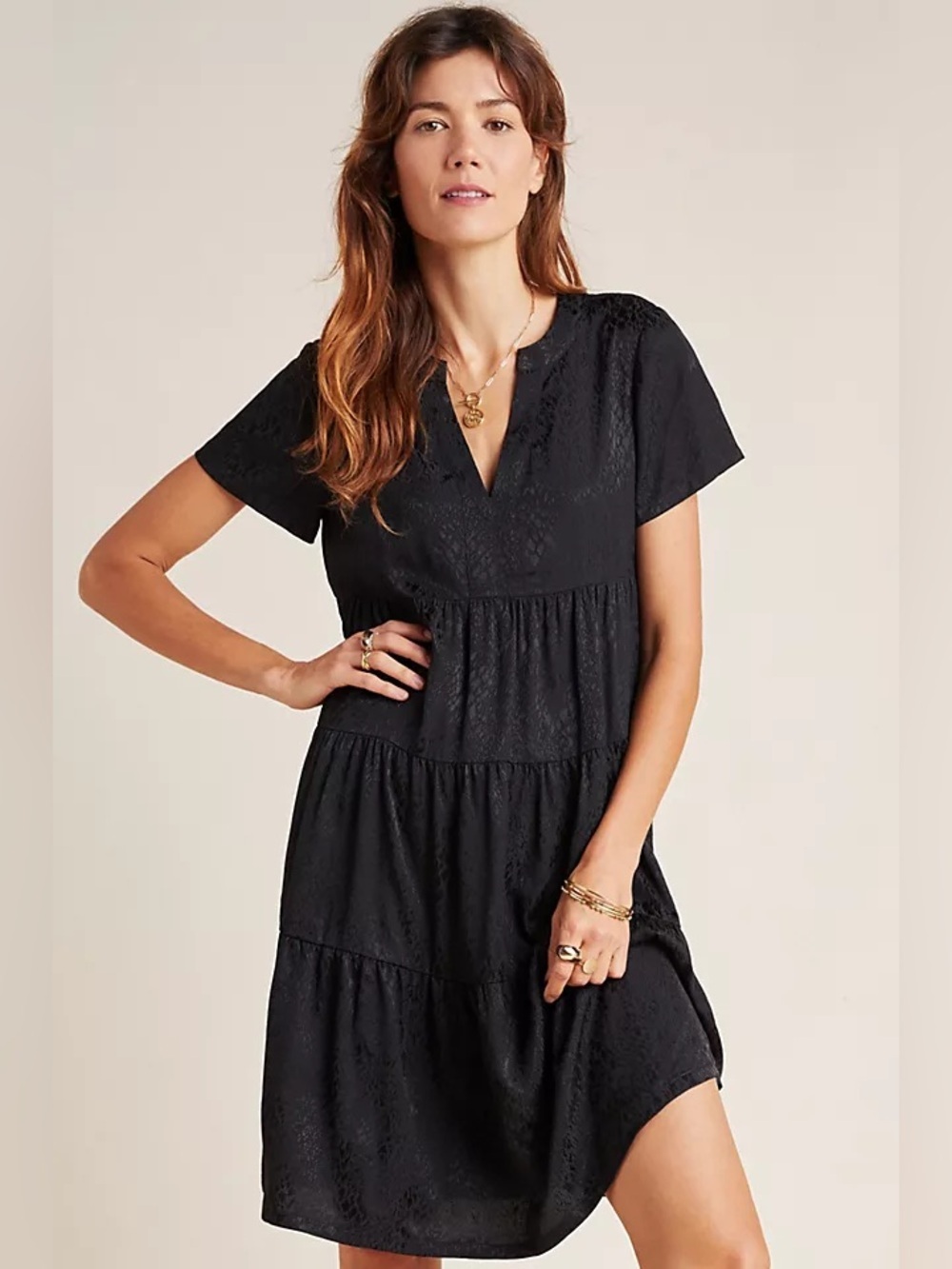 Maeve Sacha Jacquard Tiered Tunic